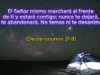 El Señor mismo marchará al frente de ti y estará contigo; nunca te dejará, ni te abandonará. No temas ni te desanimes. (Deuteronomio 31:8). Creer que no existen dificultades en la vida sería negar la realidad, pero si tienes presente que Jesús está contigo, caminarás con pasos firmes y en los momentos de debilidad, El Señor te sostendrá y te fortalecerá.
