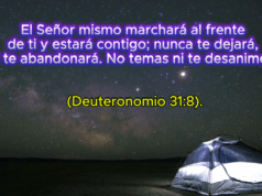 El Señor mismo marchará al frente de ti y estará contigo; nunca te dejará, ni te abandonará. No temas ni te desanimes. (Deuteronomio 31:8). Creer que no existen dificultades en la vida sería negar la realidad, pero si tienes presente que Jesús está contigo, caminarás con pasos firmes y en los momentos de debilidad, El Señor te sostendrá y te fortalecerá.